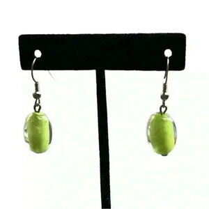 NWOT Venetian glass green dangle earrings